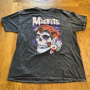 Misfits Eyeball Skull Graphic T-Shirt 2024 Official Punk Rock Tee Black XXL